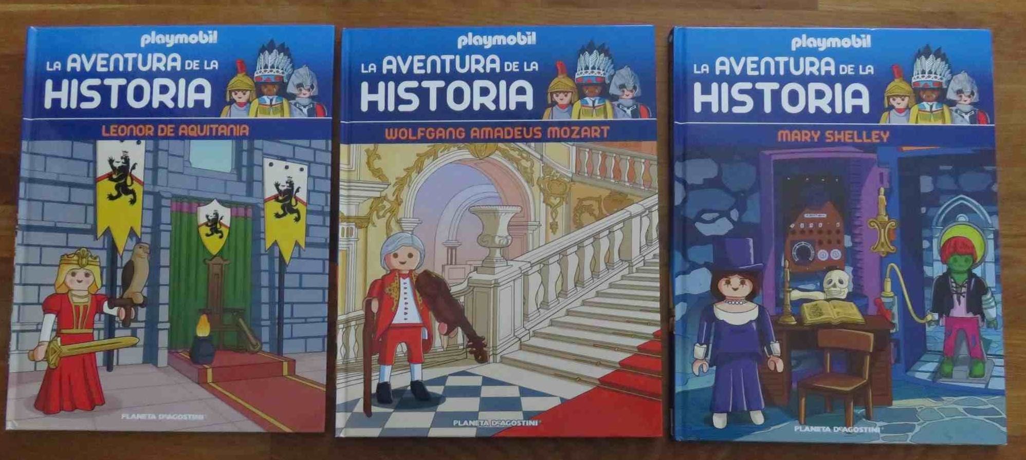 3 Livros Playmobil LA AVENTURA DE LA HISTORIA em espanhol, como novos