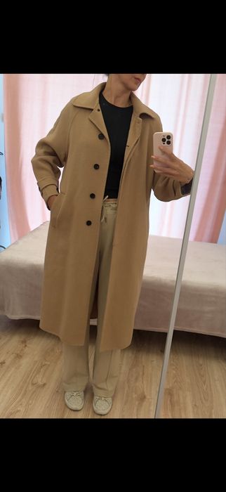 Płaszcz oversize z wełną ZARA SX