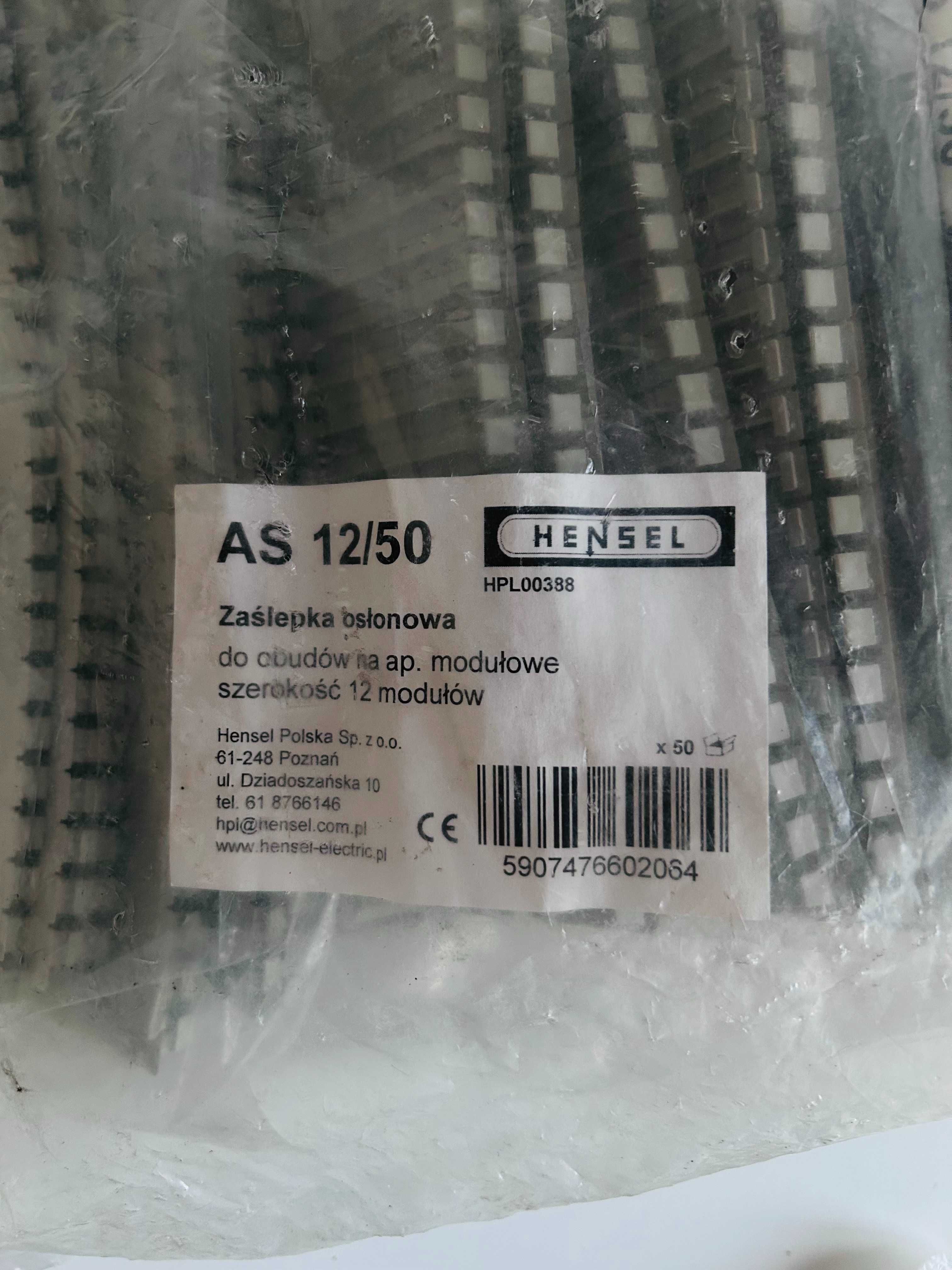 Hensel Zaślepka osłonowa 12 modułow szara AS 12/50 opakowanie 50 sztuk