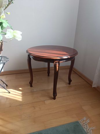 Stylowy wloski stolik kawowy lite drewno