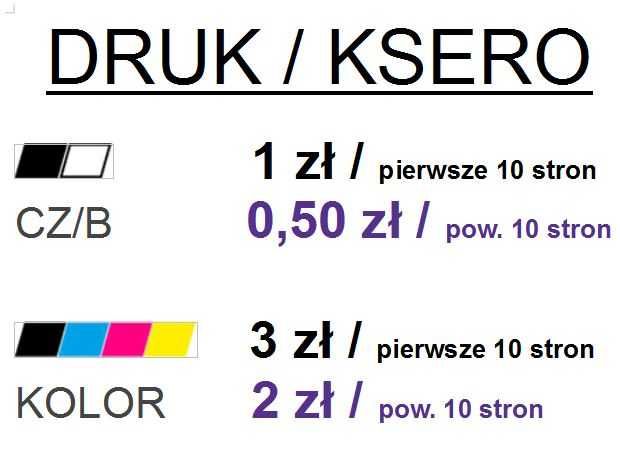 Ksero Druk Skan A4 Drukowanie kolor Skanowanie Piekary Legnica