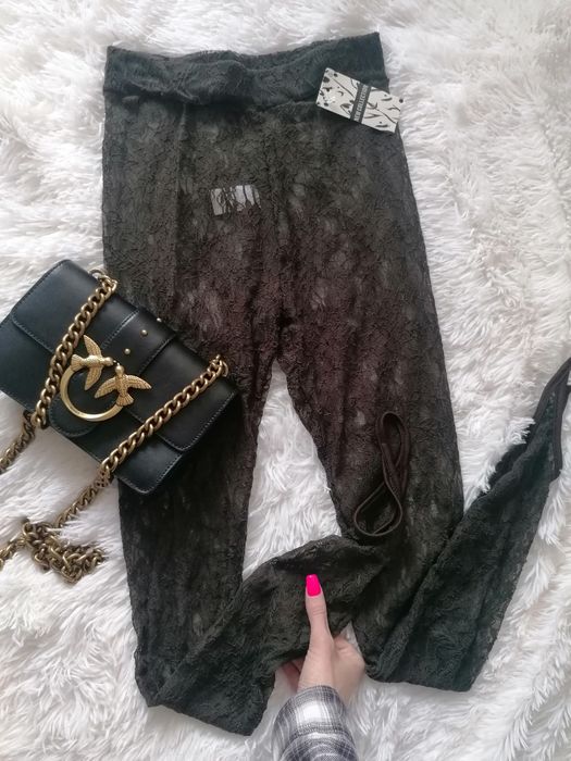 Legginsy koronka wyszczuplające rozmiar uni