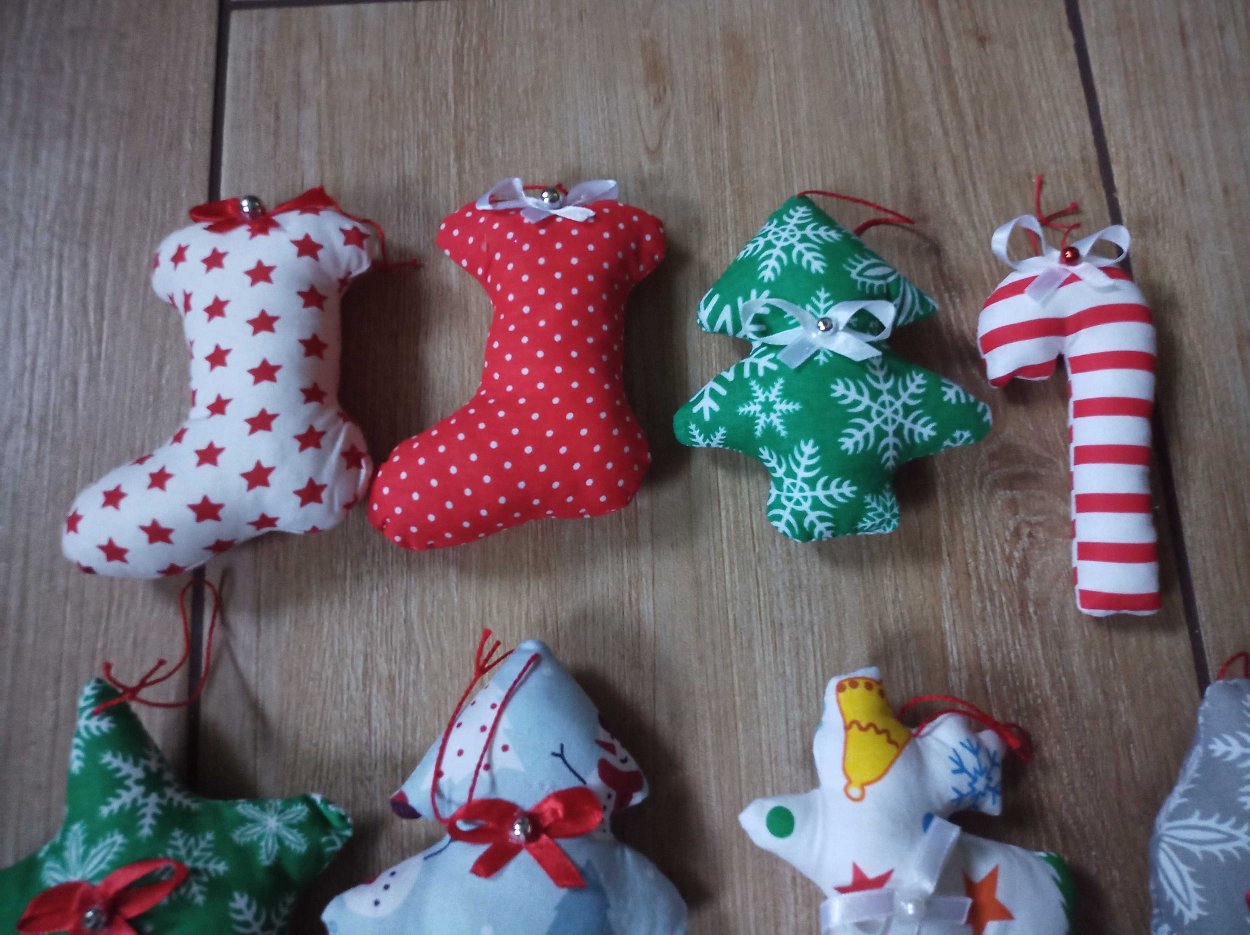 Bombki zawieszki ręcznie szyte na choinkę handmade 10 sztuk NOWE