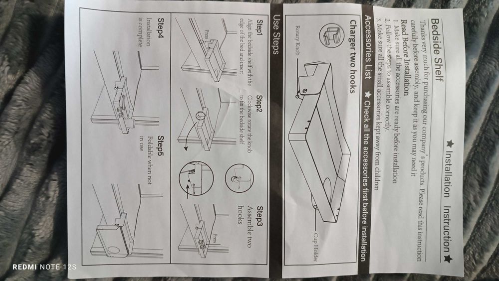 Półka stolik do łóżka rehabilitacyjnego inwalidzkiego