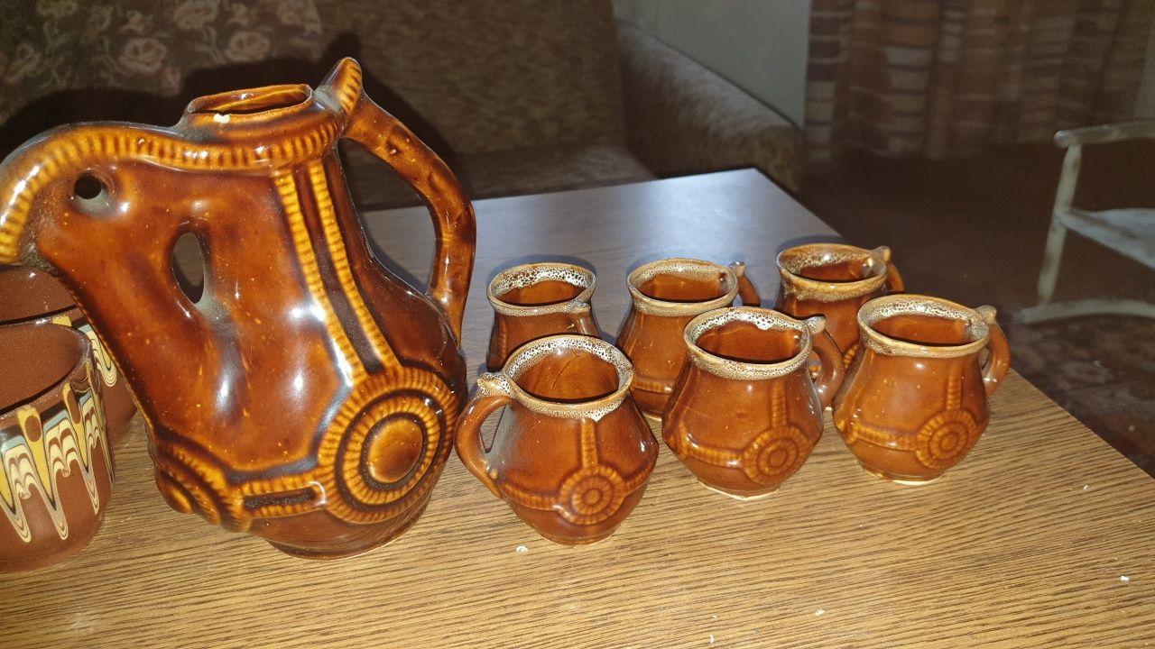 3x zestaw PRL kubki i dzbanek vintage porcelana