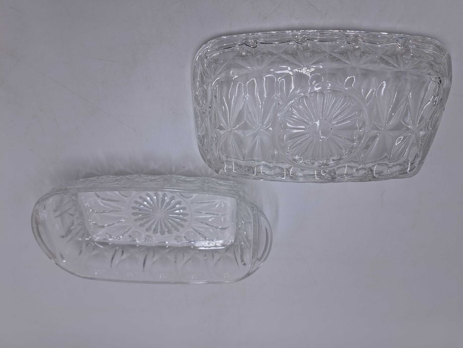 Maselniczka szklana kryształowa przezroczysta grawerowana