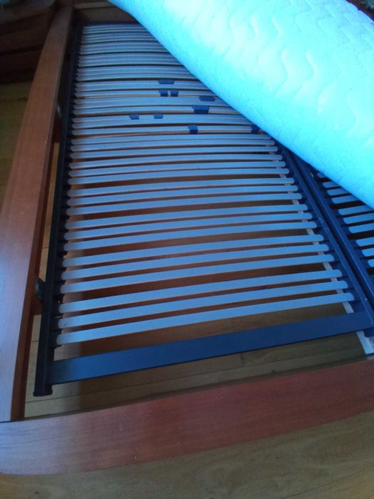 180x200 Komplet łóżko stełaż szafki nocne lampy, materac