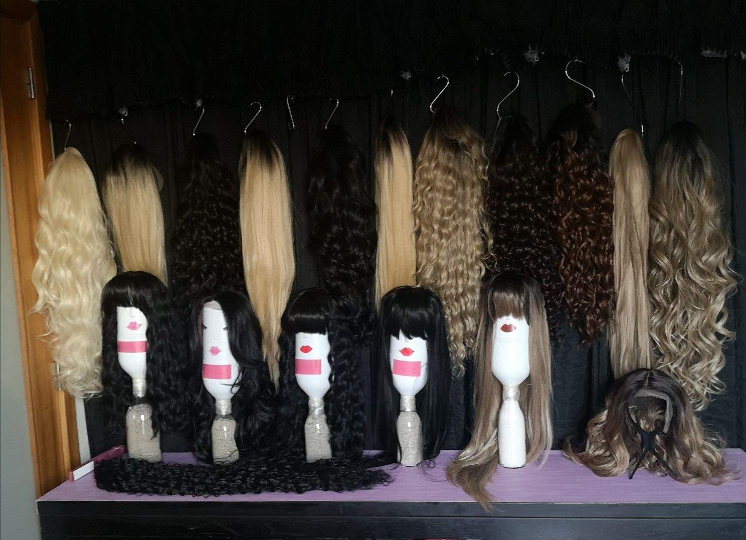 Várias laces front, wigs, novas