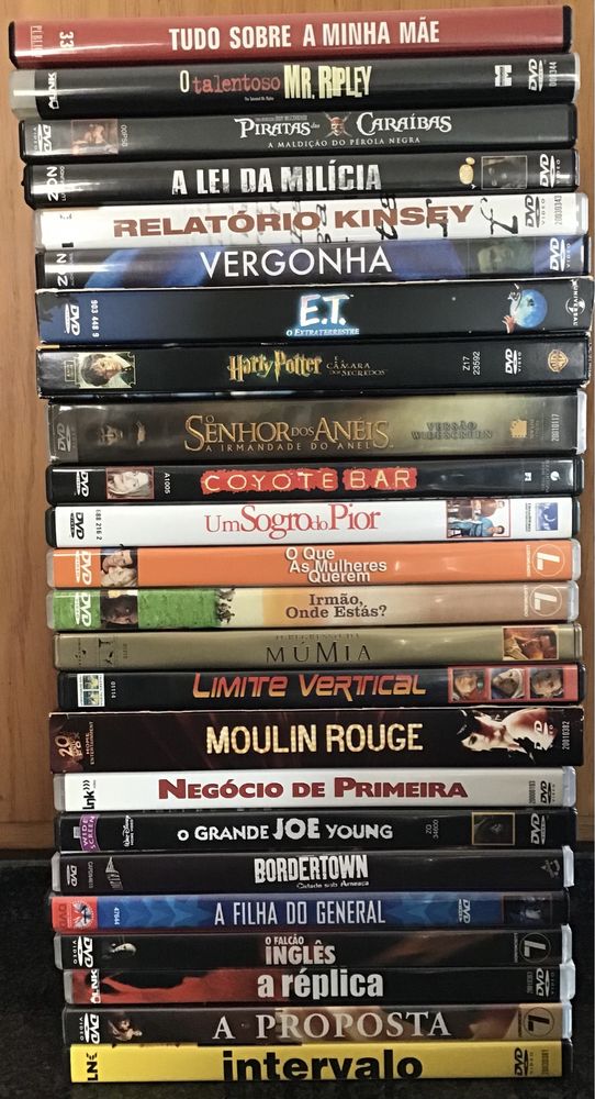 DVDs - Indiana Jones… Harry Potter… O Senhor dos Anéis… ET…