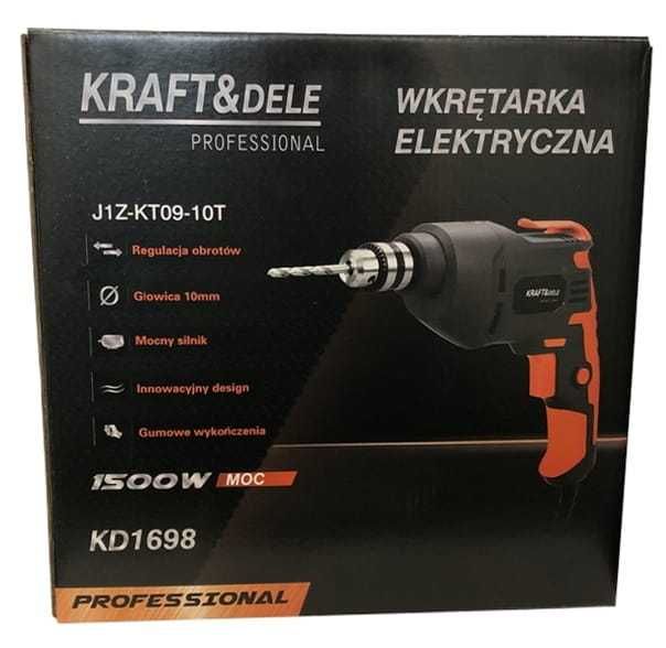 KRAFT&DELE Wiertarka Ręczna 1500w 10mm Reg Prędkości KD1698