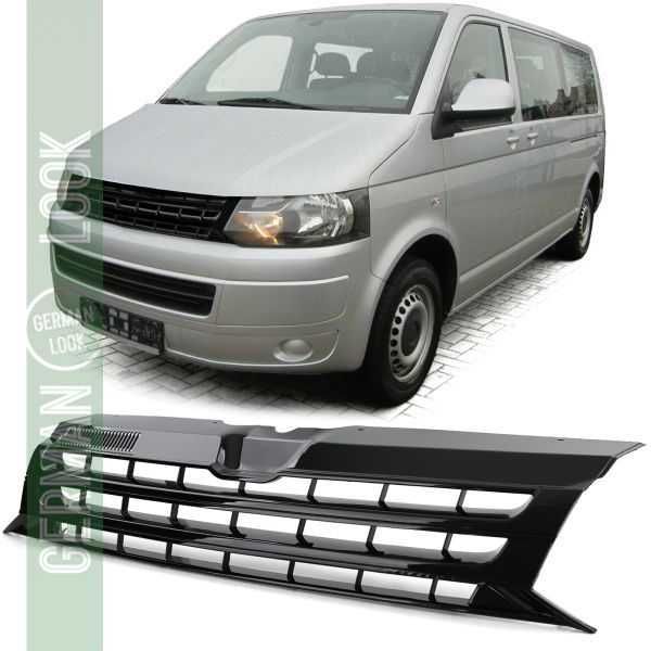 Grelha frontal preta brilhante s/ emblema VW Bus T5 Facelift 09 a 15