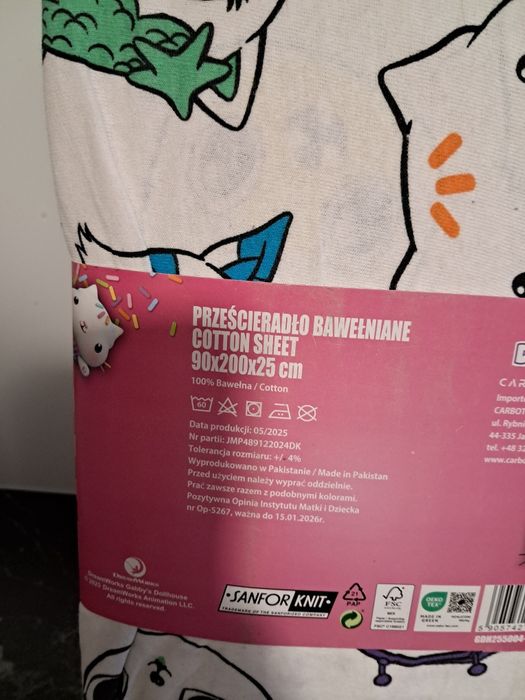 Prześcieradło Koci Domek Gabi 90 200