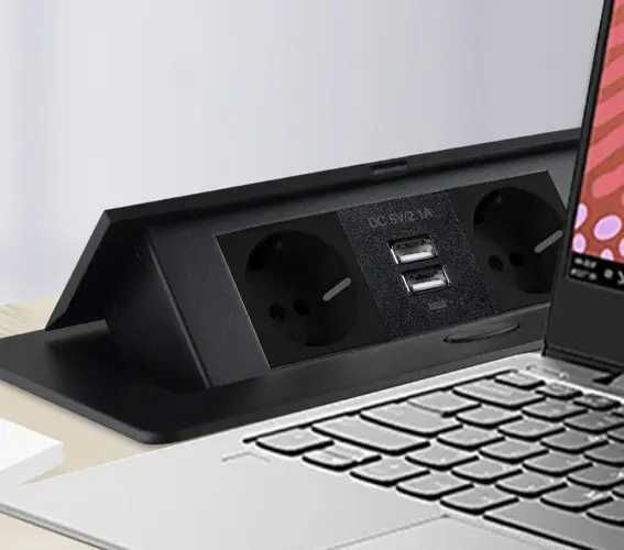 Розетка вбудована подвійна 2 USB висувна прихована встроенная скрытая