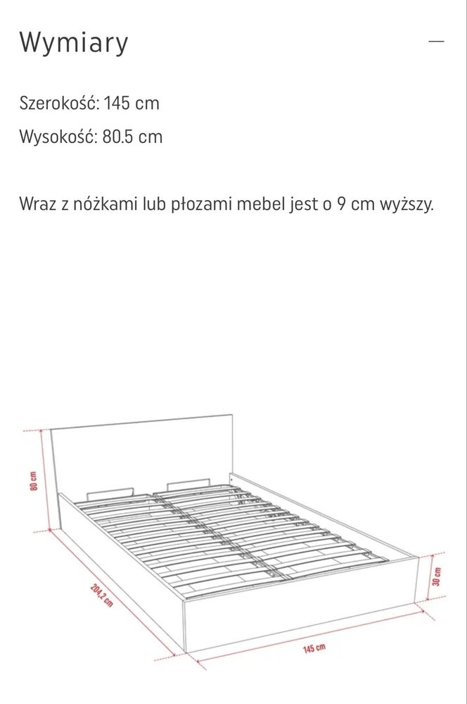 Łóżko wraz z materacem 140x200