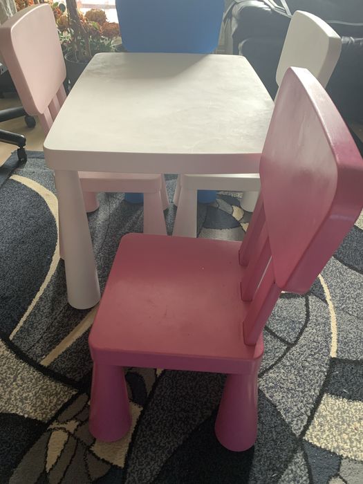 Komplet stół + 4 krzesła mamut ikea