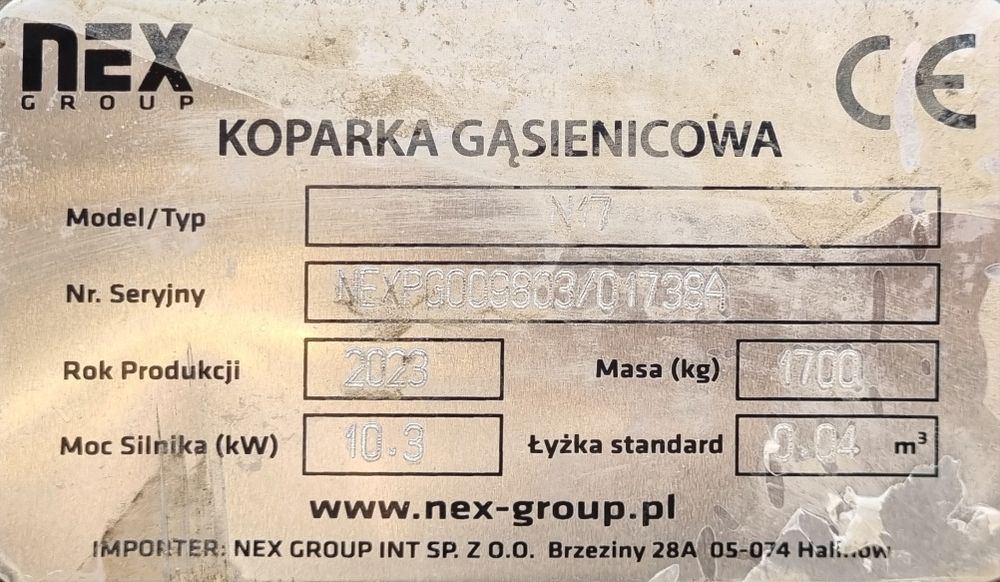 Minikoparka Nex n17 2023