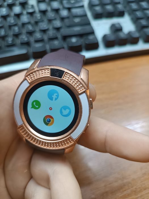 Умные смарт-часы smart watch v8. цвет: коричневый