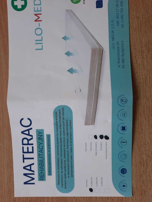 Materac rehabilitacyjny w pokrowcu