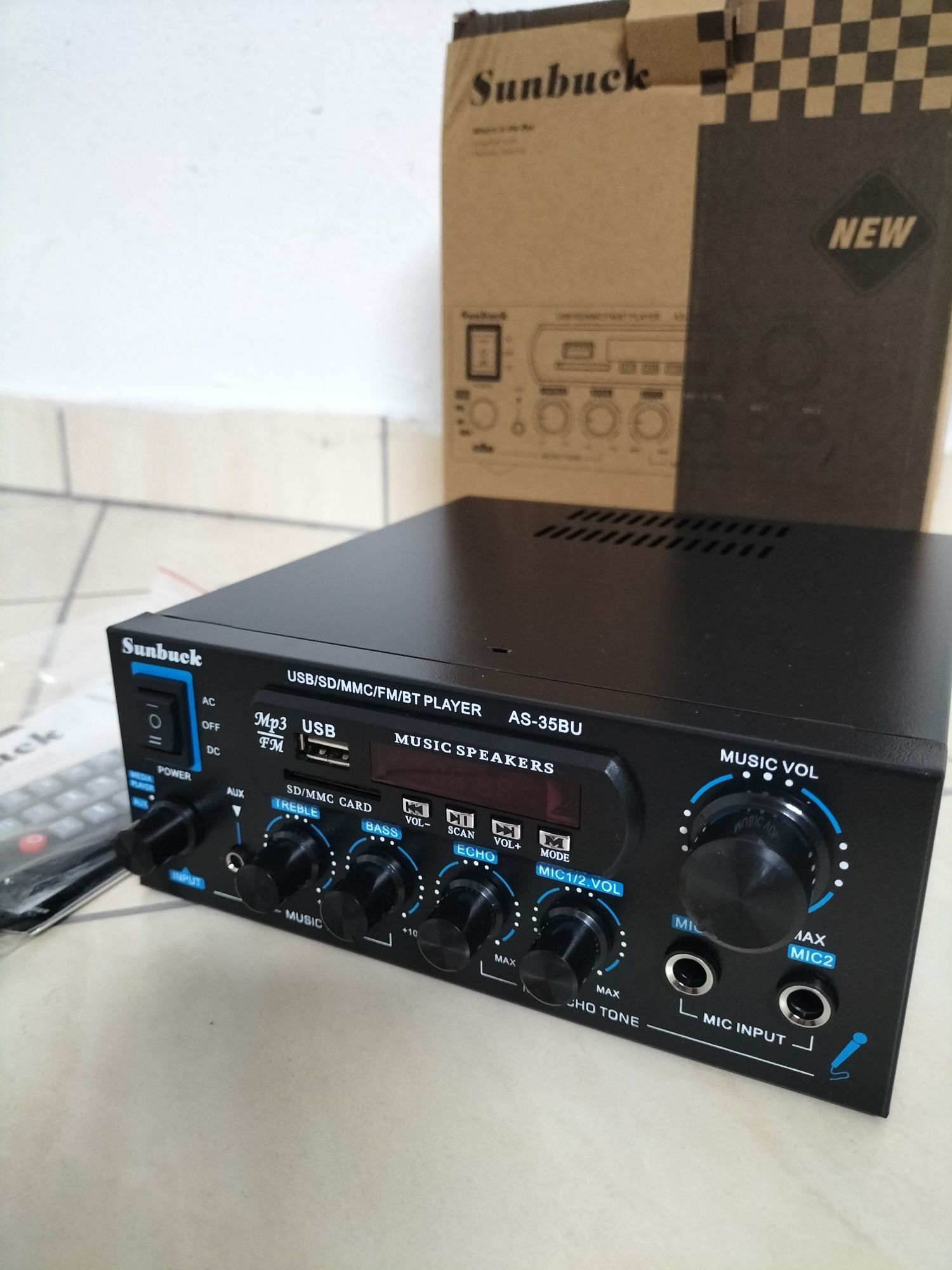 Amplituner/wzmacniacz bluetooth/USB/ad 2 x 55 watt jak nowy