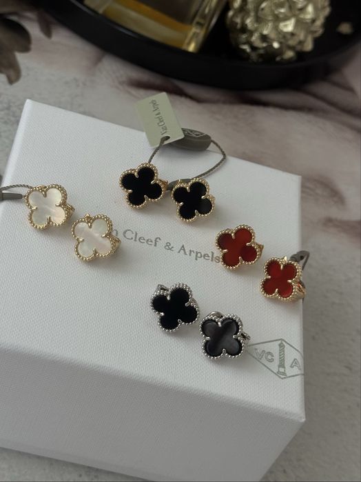 Сет в стилі Van cleef, набір ван кліф (сережки, підвіска, браслет)