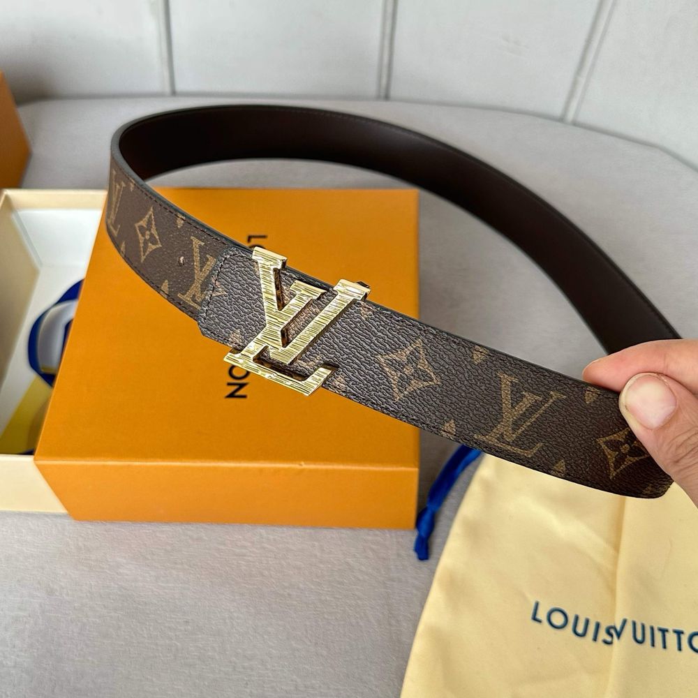 Пояс мужской Louis Vuitton ремень кожаный оригинал черный коричневый