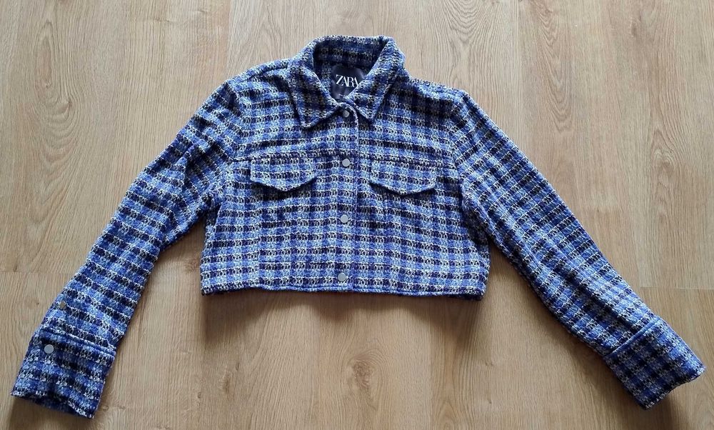 Krótka tweedowa marynarka, kurtka  Zara XL