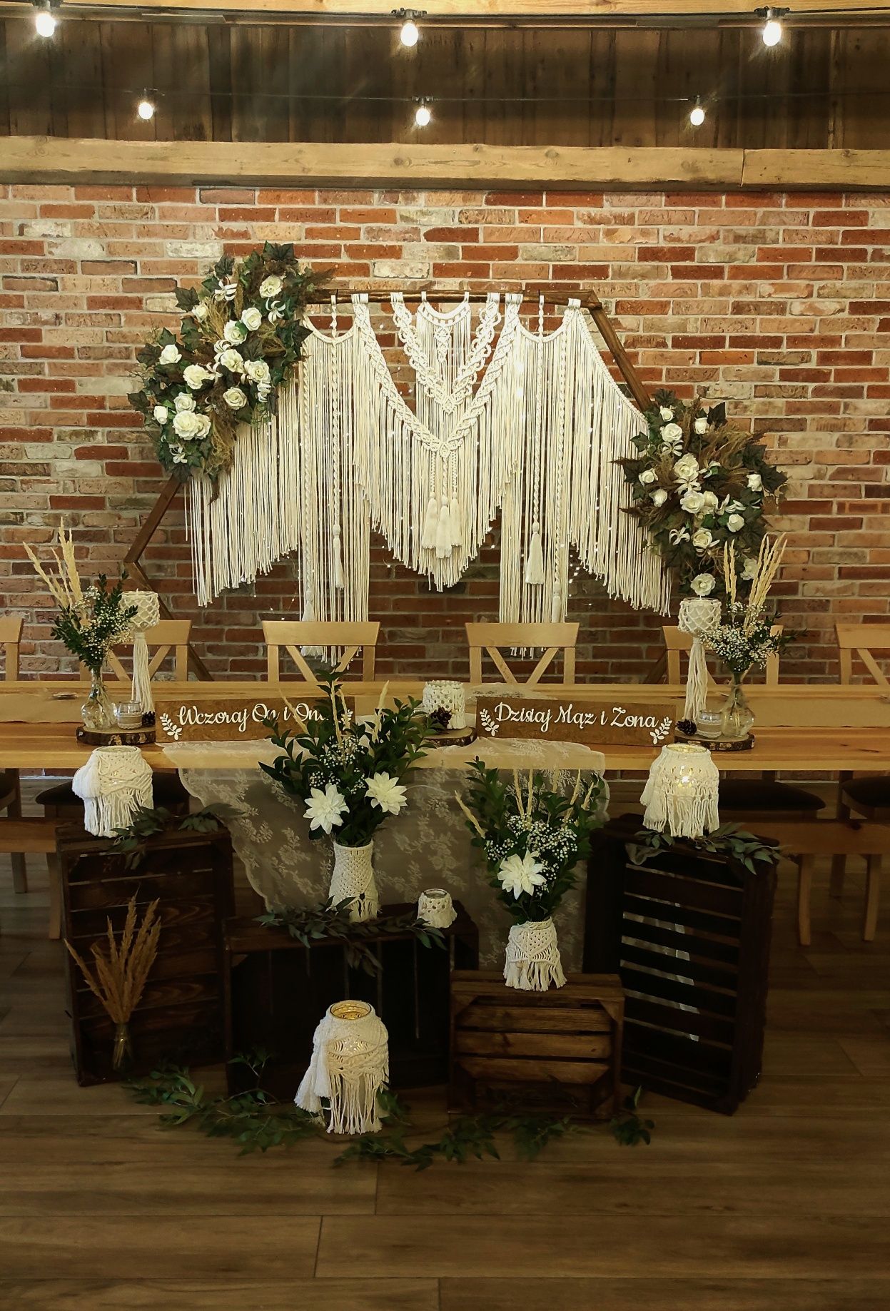 Dekoracja sali Boho / Glamour