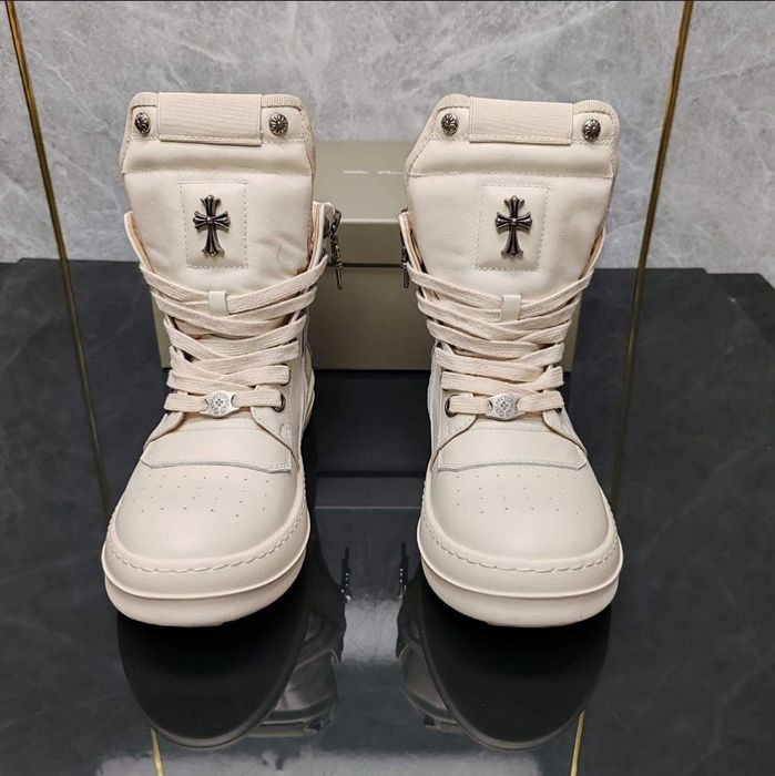 Кросівки Rick Owens Geobasket x Chrome Hearts/кеды рик овенс геобаскет