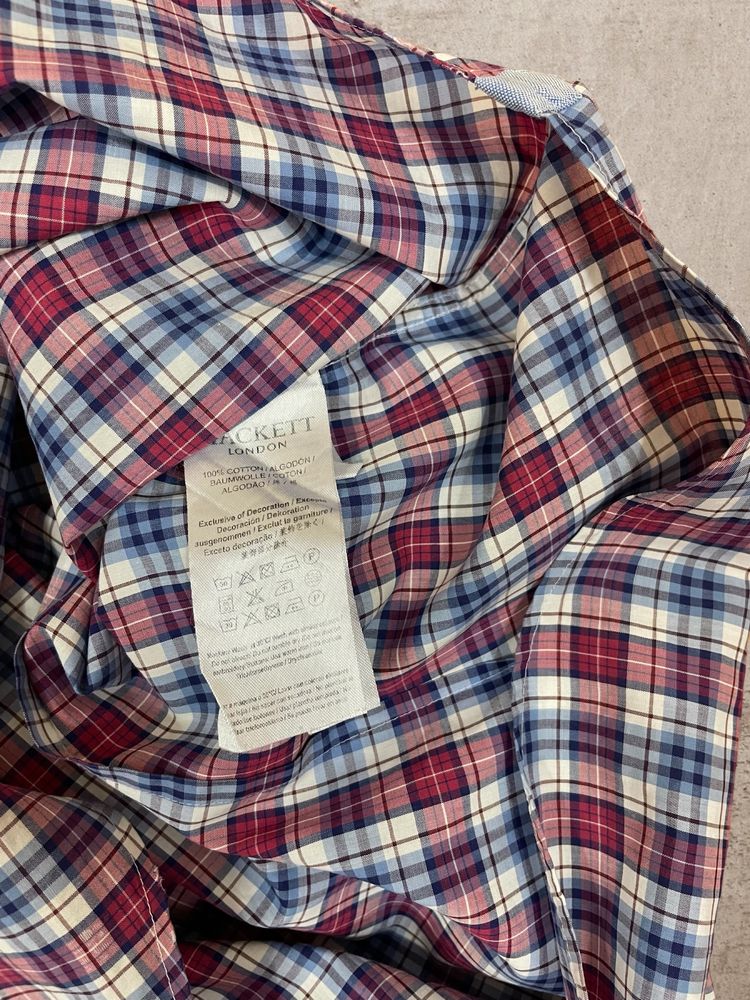 Hackett London roz. L męska koszula w kratkę slim fit