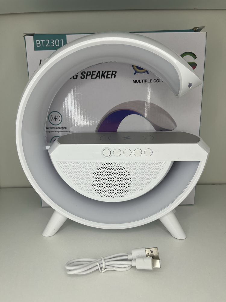 Gtosnik Bluetooth z podswietleniem RGB tadowarka indukcyjna lampka LED