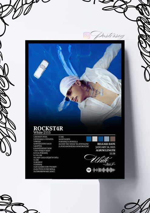 White 2115 Rockst4r plakat w ramce obraz a3