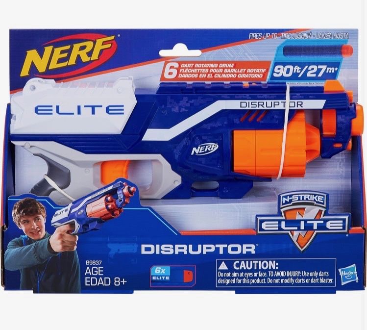 NERF Disruptor Elite Blaster - 6-Dart Rotating Drum
