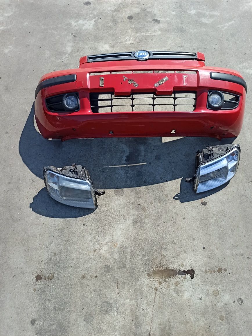 Zderzak przód kompletny grill atrapa halogeny lampy maska Fiat panda 2