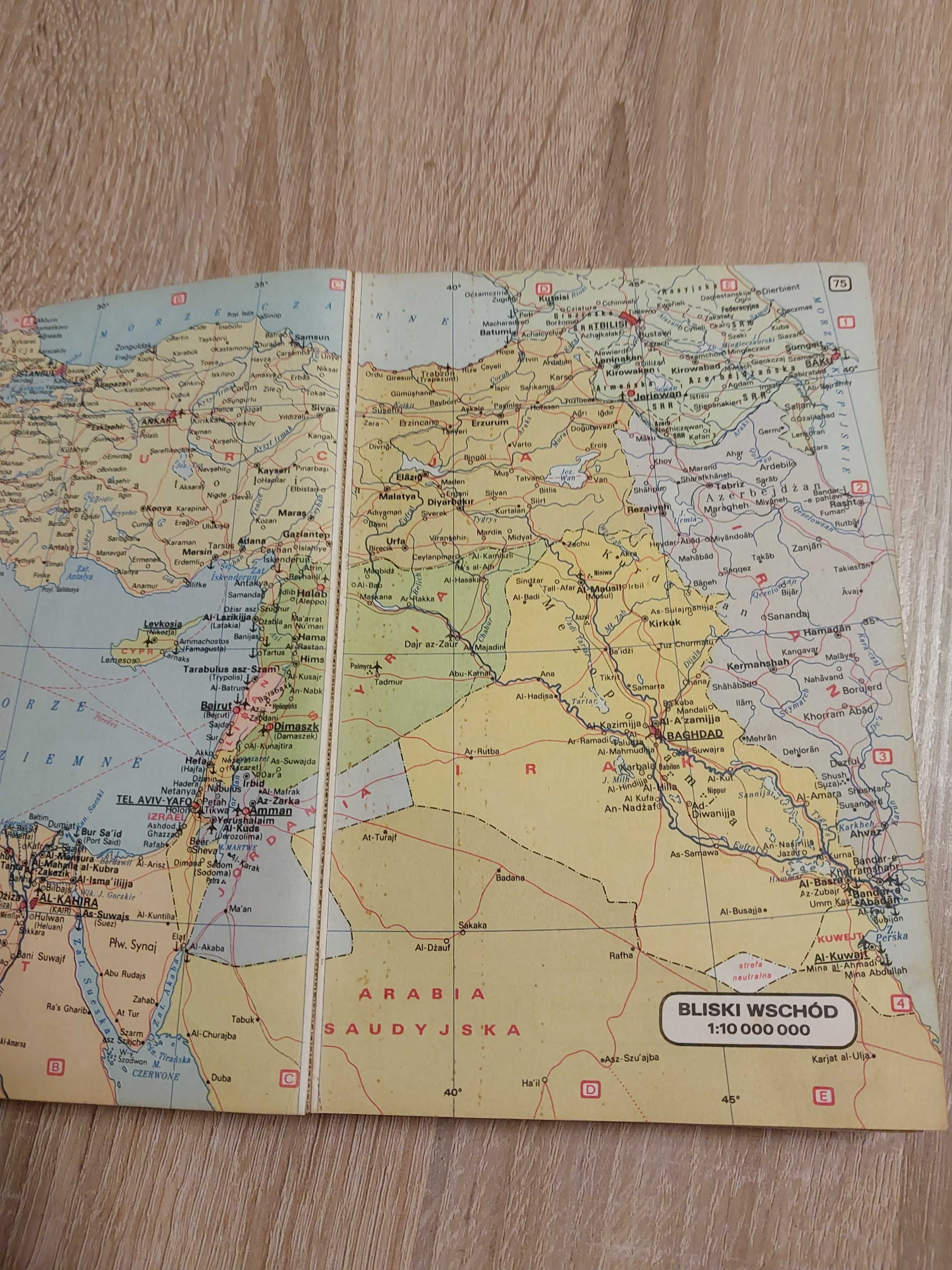Popularny atlas świata  format 18×12cm
