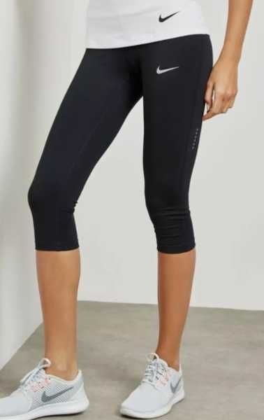 Nike Dri Fit Running Capri Cropped Tights 645603-010 - Women Size M