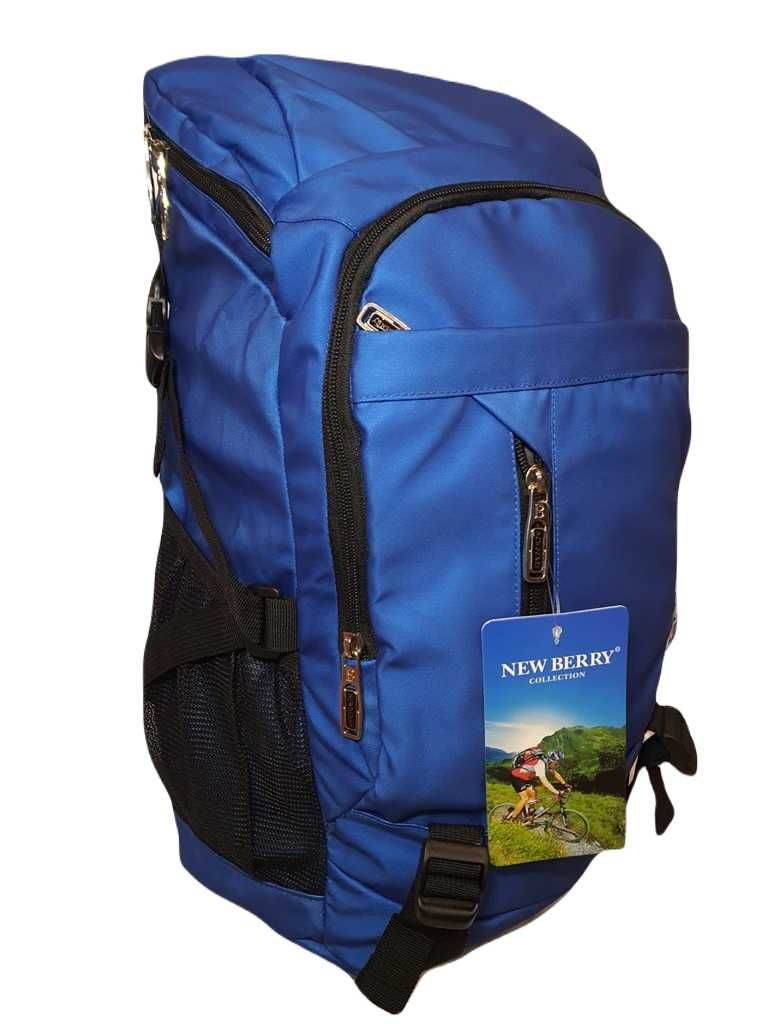 Nowy niebieski plecak turystyczny trekkingowy wodoodporny 35l 40l