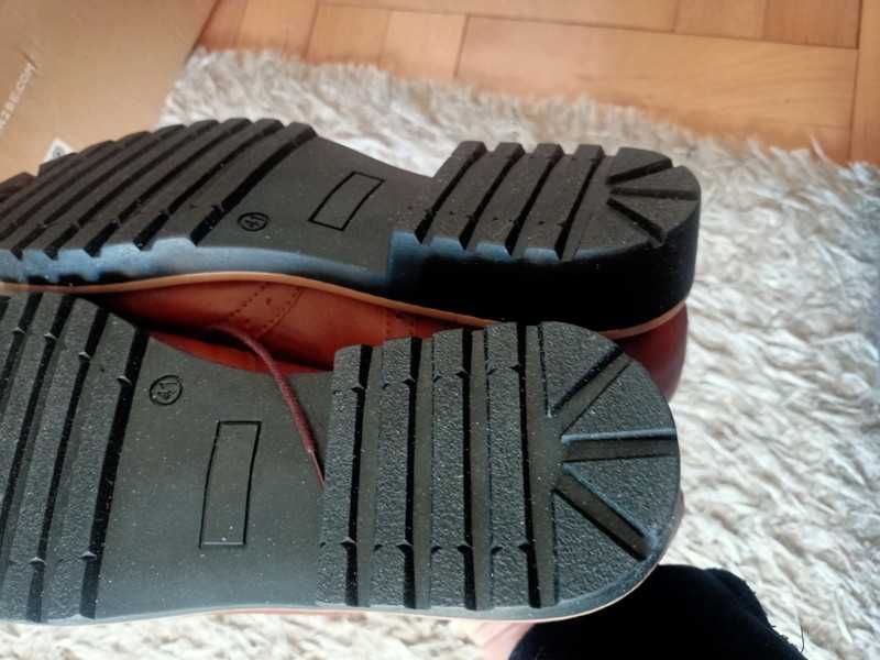 Nowe półbuty oksfordki skórzane zapato r41
