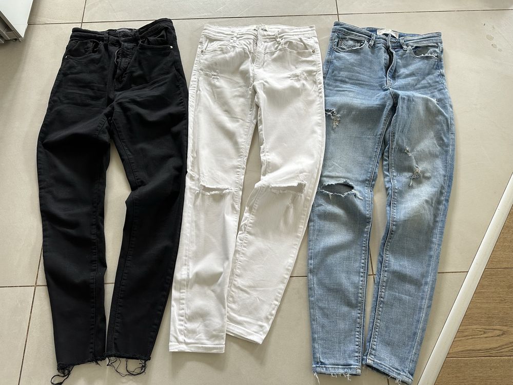 Stradivarius 3 pary jeansów r. S 36