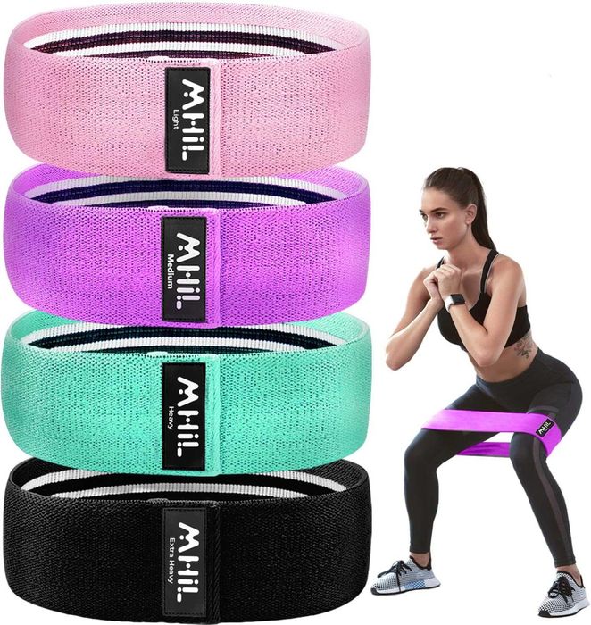 Zestaw 4 taśm oporowych do ćwiczeń pilates, elas. Gumy, opaski fitnes