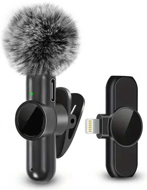 Microfone Lapela Sem Fios iPhone iOS Redução de Ruído Podcast NOVO