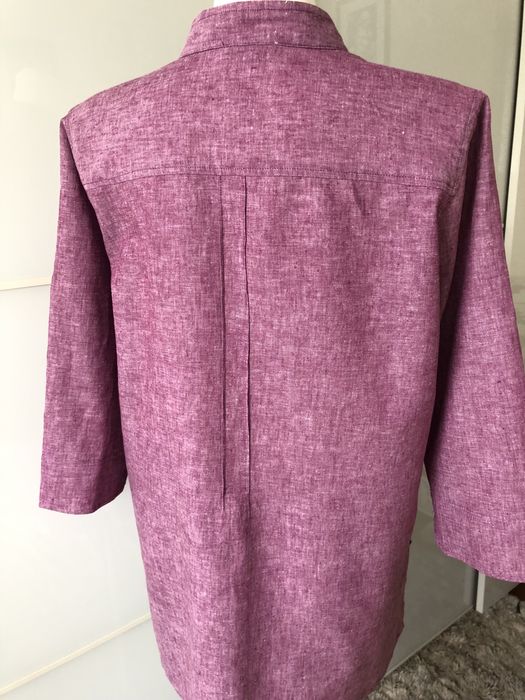 Lniana bluzka ze stójką