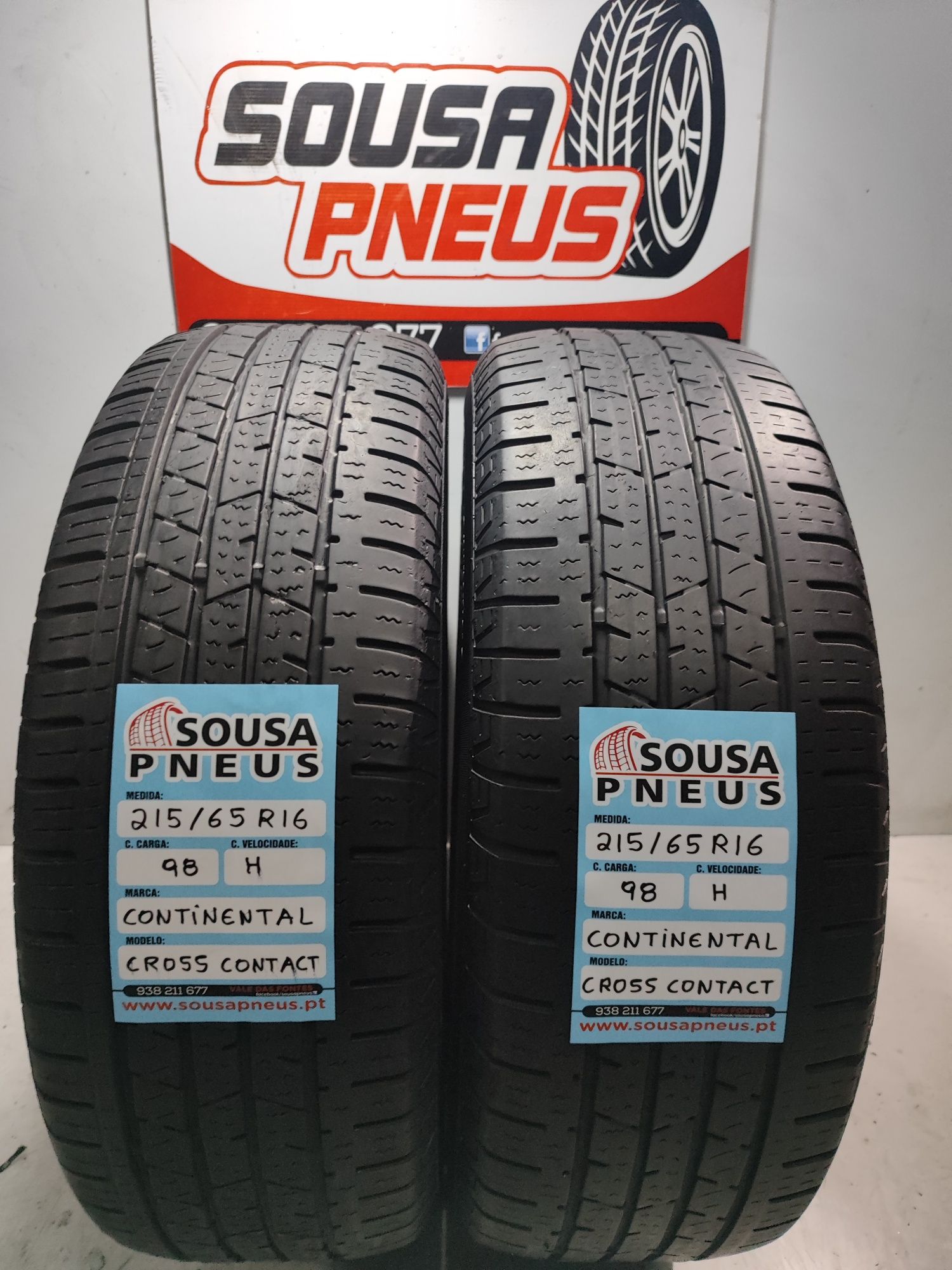 2 pneus semi novos Continental Cross Contact 215/65R16 Oferta portes