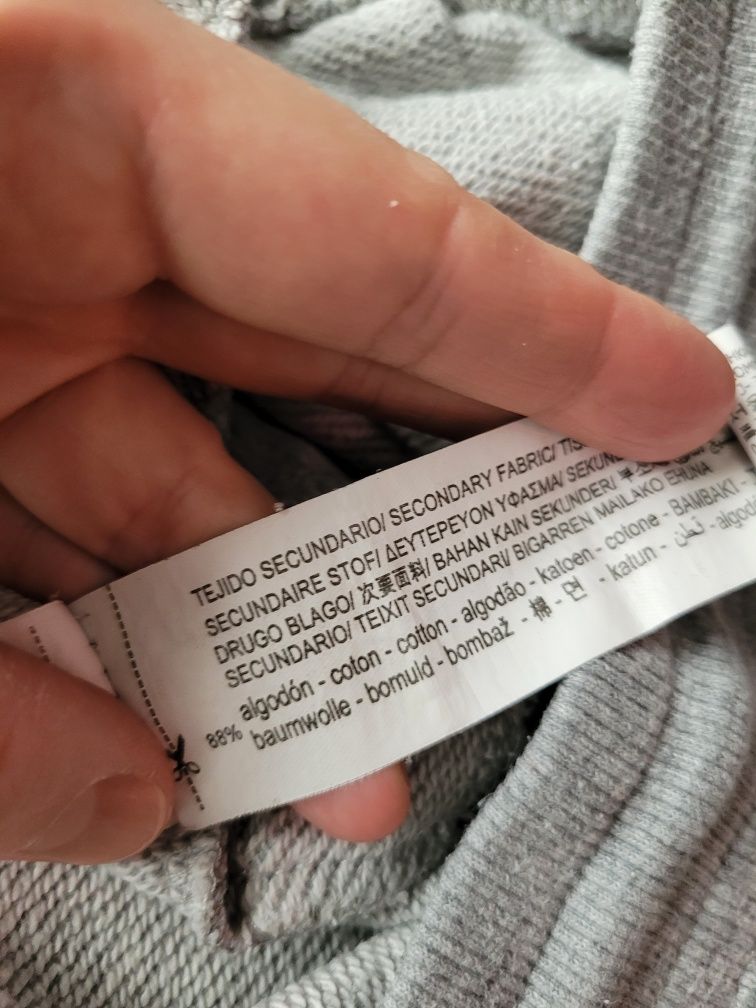 Szare spodnie dresowe dresy męskie na gumce rurki z kieszeniami S/M