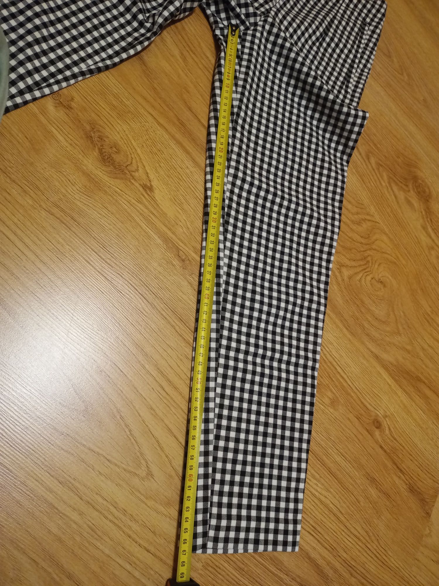 Spodnie chinosy zara w kratke vichy 36