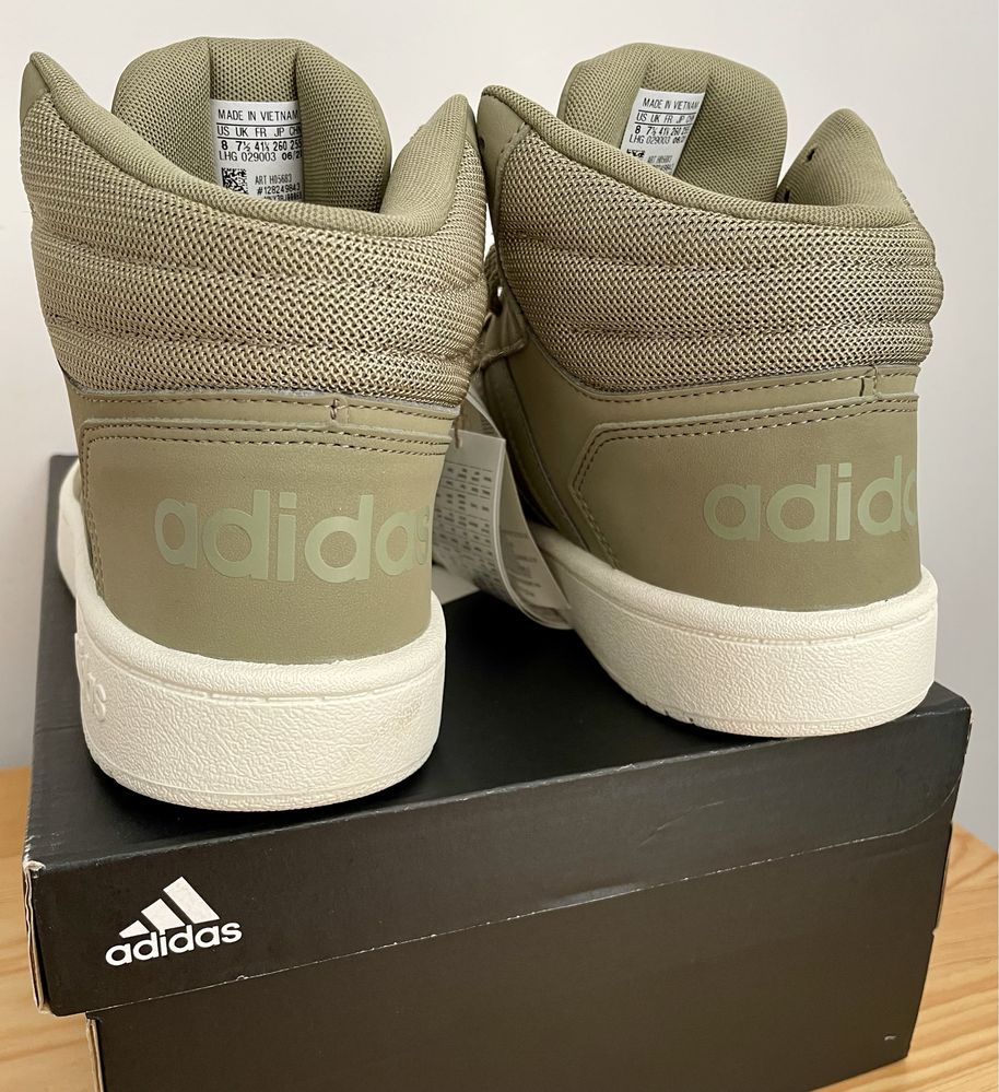 Buty Adidas Hoops 2.0 MID, H05683, oliwkowe