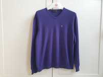 Fioletowy wełniany sweter Lizard King wełna merino L XL