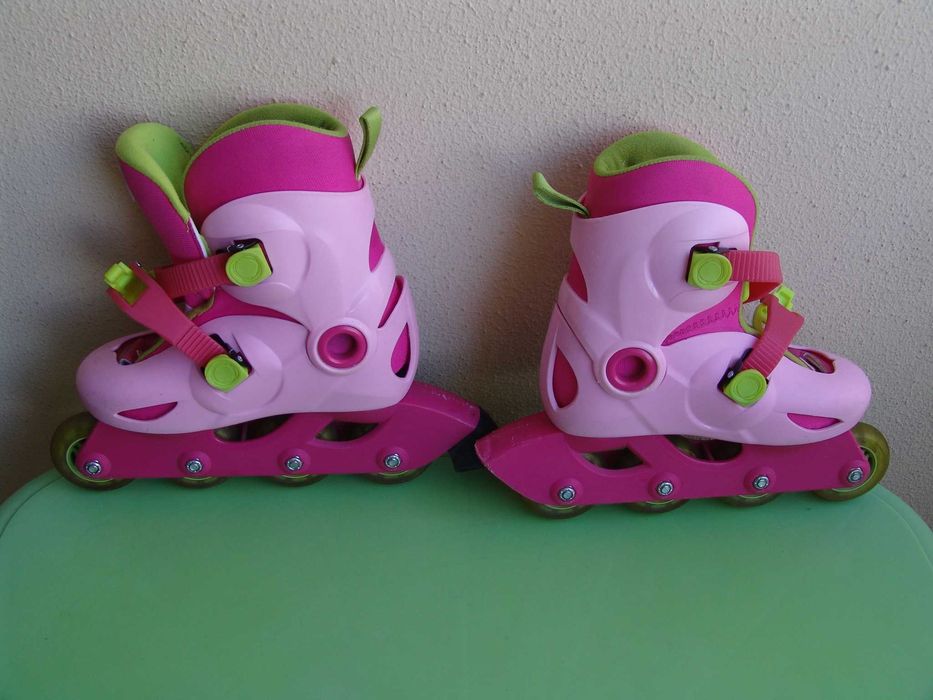 Patins e saco de transporte