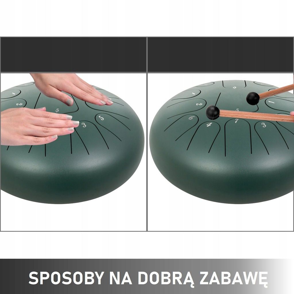 Bęben ręczny  HANDPAN TONGUE DRUM
13-Tonowy 12"/30CM