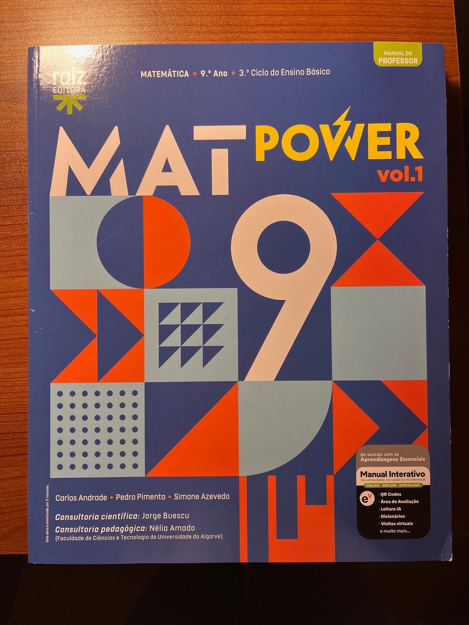 Manual (2 livros) e cadernos ativados Mat Power 9