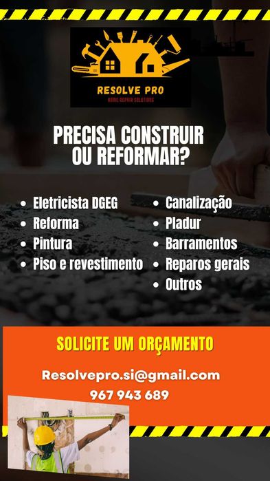 Remodelações, Construção- Elétrica, Pladur, Pintura, Canalização